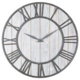 Horloge Industrielle Bois Et Métal Gris 