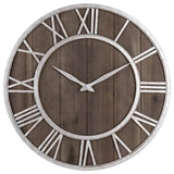 Horloge Industrielle Bois Et Métal Marron 