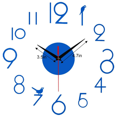 Horloge Murale Bleu Sur Un Mur 