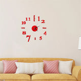horloge murale grand format Rouge Sur Un Mur 