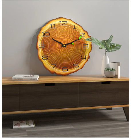 Grande Horloge Murale Bois Sur Un Mur 