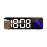 Horloge Murale Led Blanc Bleu 