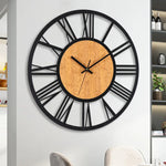 Horloge Bois Metal Noir 