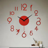 Horloge 3D Murale Rouge 