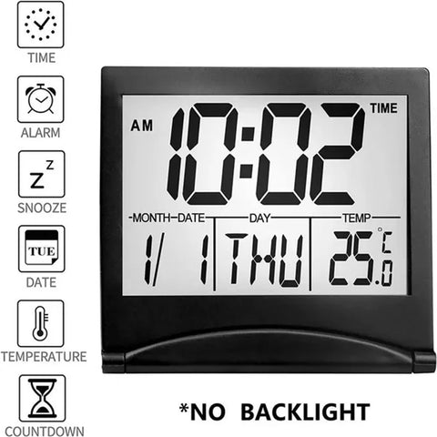 Horloge Calendrier Numérique Noir 