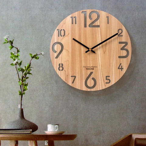 Horloge Murale Bois Scandinave Sur Un Mur 