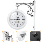 Horloge Double Face Industriel Blanche 